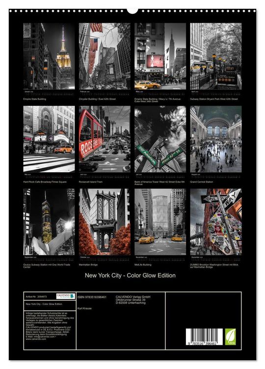 Produktbild: New York City - Color Glow Edition (hochwertiger Premium Wandkalender 2026 DIN A2 hoch), Kunstdruck in Hochglanz