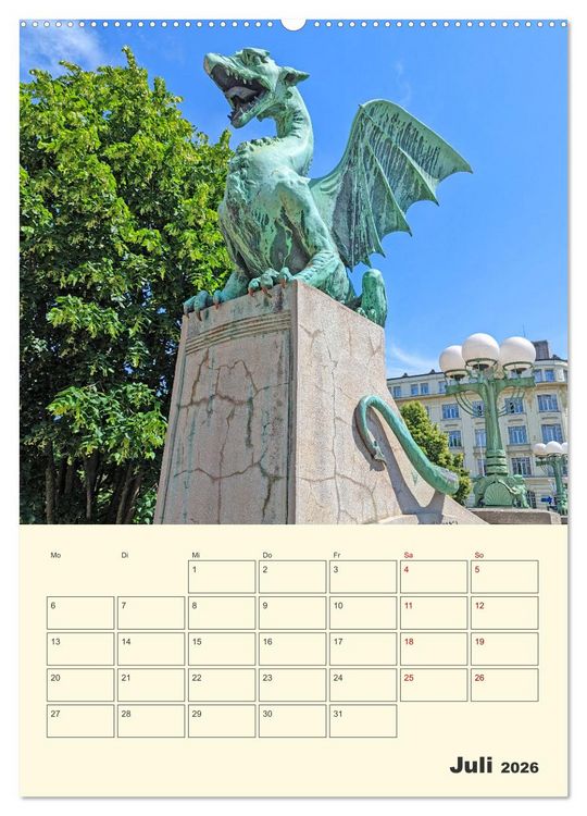 Produktbild: Ljubljana Sloweniens Hauptstadt (Wandkalender 2026 DIN A2 hoch), CALVENDO Monatskalender