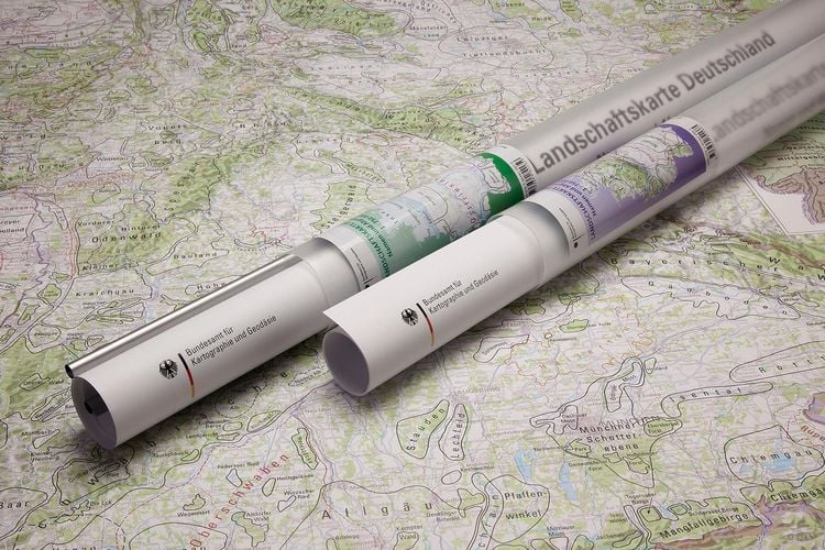 Produktbild: Poster Landschaftskte Deutschland 1:750 000 ohne Best&auml;bung