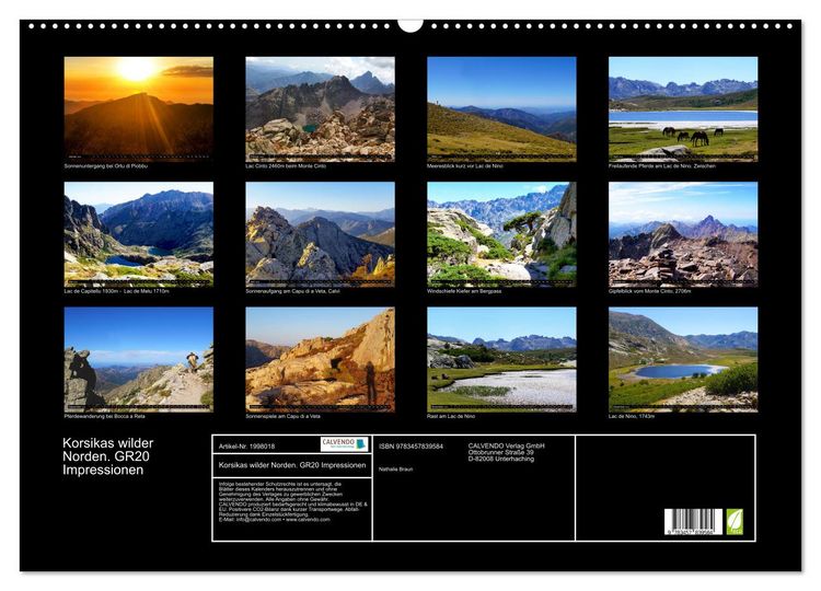 Produktbild: Korsikas wilder Norden. GR20 Impressionen (Wandkalender 2026 DIN A2 quer), CALVENDO Monatskalender