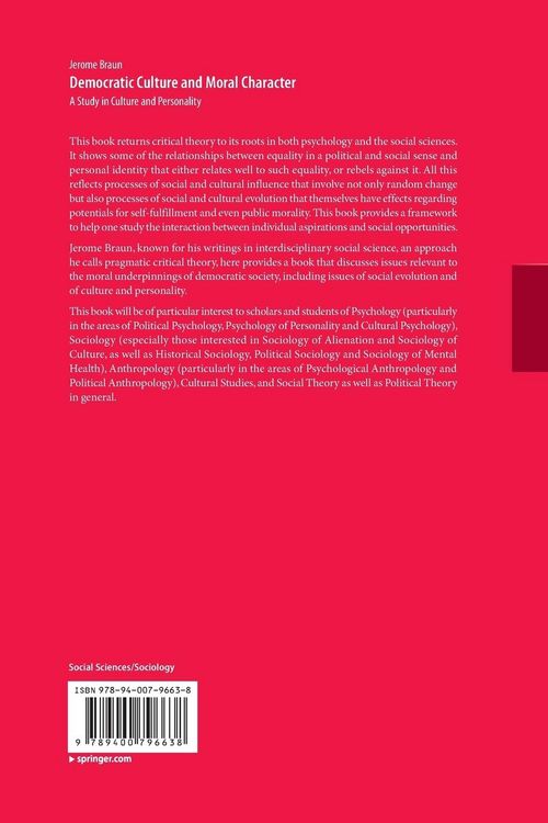Produktbild: Democratic Culture and Moral Character