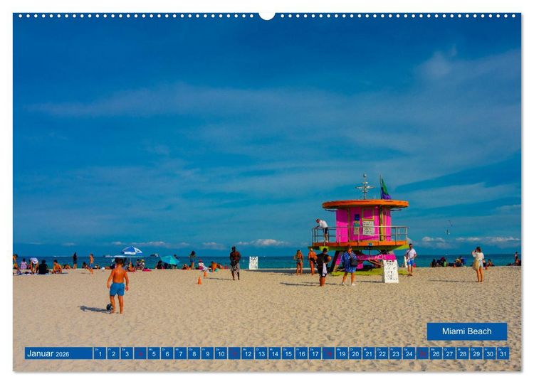 Produktbild: Kunterbuntes Miami (hochwertiger Premium Wandkalender 2026 DIN A2 quer), Kunstdruck in Hochglanz