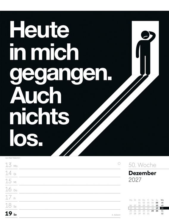 Produktbild: Klartext Spr&uuml;chekalender Wochenplaner 2027