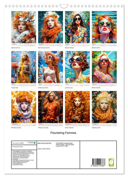 Produktbild: Flourishing Femmes (Wall Calendar 2026 DIN A3 portrait), CALVENDO 12 Month Wall Calendar