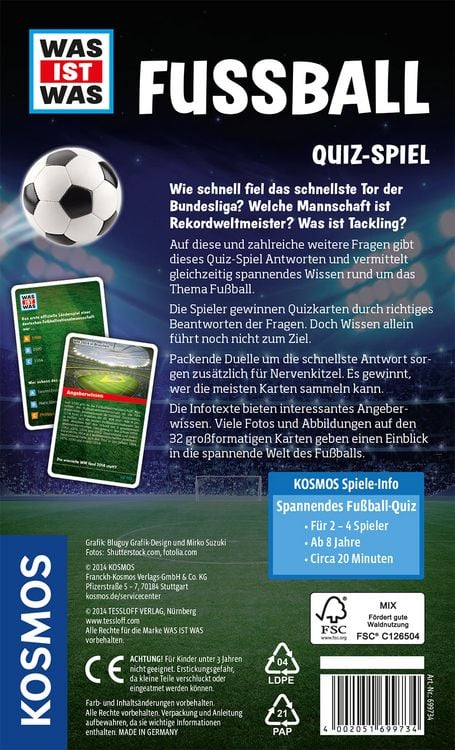 Produktbild: WAS IST WAS Quizspiel - Fu&szlig;ball Quiz