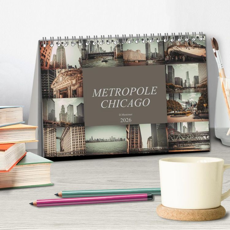Produktbild: Metropole Chicago (Tischkalender 2026 DIN A5 quer), CALVENDO Monatskalender