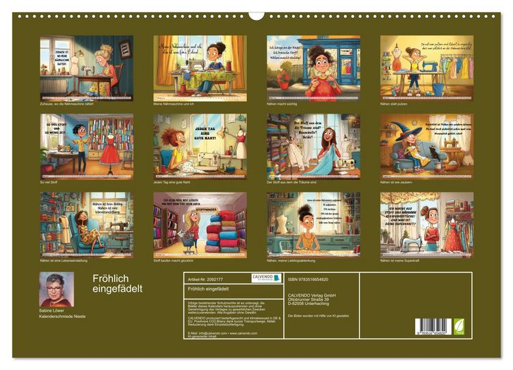 Produktbild: Fr&ouml;hlich eingef&auml;delt (Wandkalender 2026 DIN A2 quer), CALVENDO Monatskalender