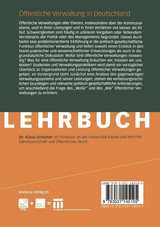 Produktbild: &Ouml;ffentliche Verwaltung in Deutschland