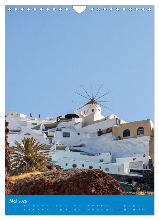 Produktbild: Griechenland - Die griechischen Inseln Mykonos und Santorini (Wandkalender 2026 DIN A4 hoch), CALVENDO Monatskalender