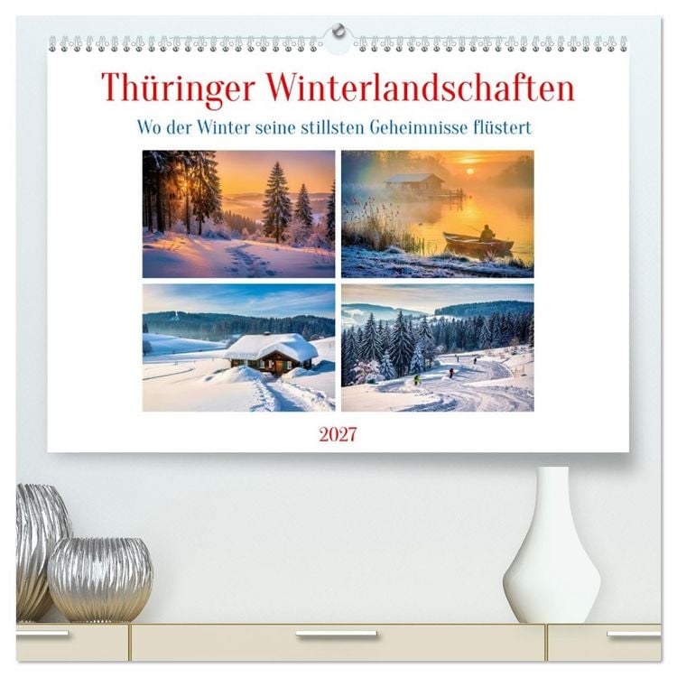 Produktbild: Th&uuml;ringer Winterlandschaften (hochwertiger Premium Wandkalender 2027 DIN A2 quer), Kunstdruck in Hochglanz