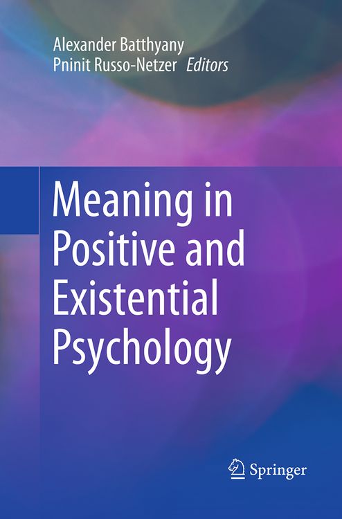 Produktbild: Meaning in Positive and Existential Psychology