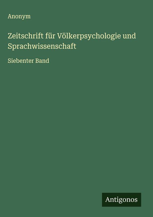 Produktbild: Zeitschrift f&uuml;r V&ouml;lkerpsychologie und Sprachwissenschaft