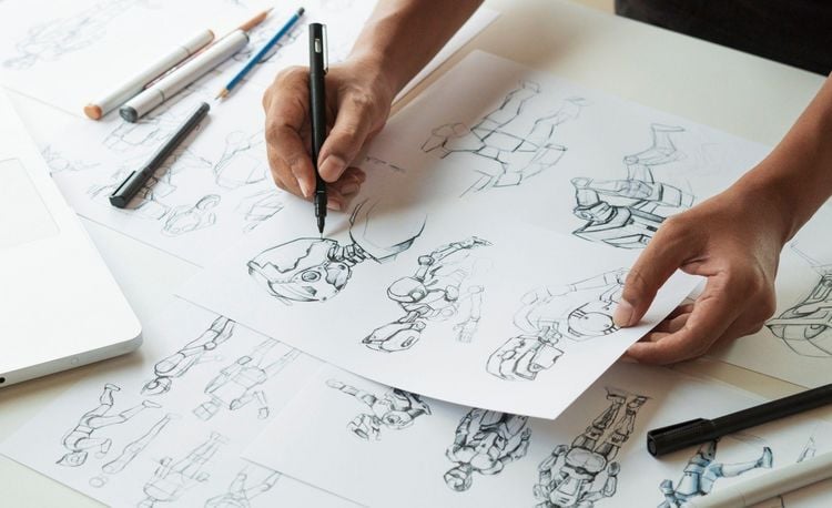 Produktbild: Manga-Block f&uuml;r Storyboard A4 100 Blatt 55g, mit einfachem Raster
