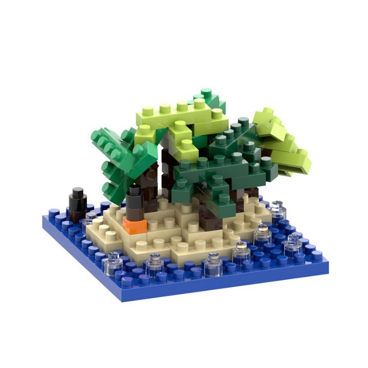 Produktbild: BRIXIES 220047 - Postkarte Happy Holiday, 3D Konstruktionsbausatz aus Ministeinen, 95 Teile