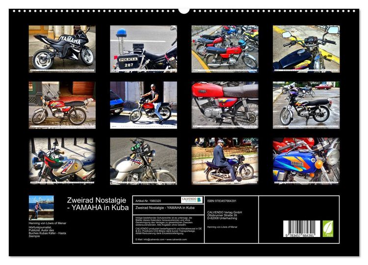 Produktbild: Zweirad Nostalgie - YAMAHA in Kuba (hochwertiger Premium Wandkalender 2026 DIN A2 quer), Kunstdruck in Hochglanz