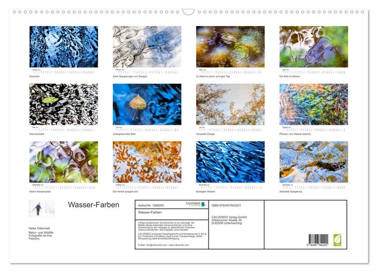 Produktbild: Wasser-Farben (Wandkalender 2026 DIN A2 quer), CALVENDO Monatskalender