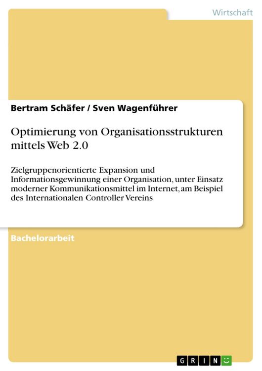 Produktbild: Optimierung von Organisationsstrukturen mittels Web 2.0