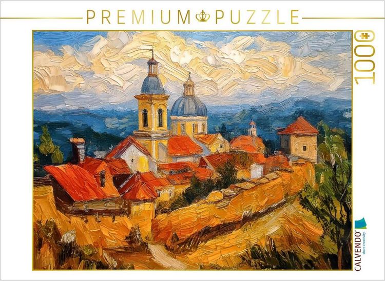 Produktbild: CALVENDO Puzzle Dorf an einer Wallfahrtskirche | 1000 Teile Lege-Gr&ouml;&szlig;e 64x48cm Foto-Puzzle f&uuml;r gl&uuml;ckliche Stunden
