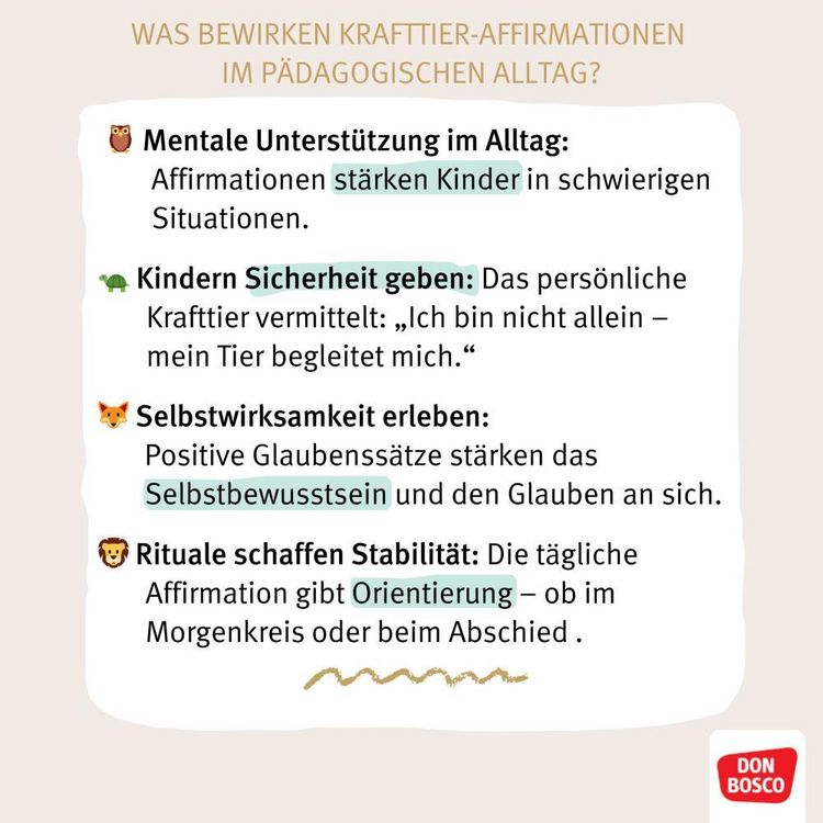 Produktbild: Krafttier-Affirmationen f&uuml;r Kinder