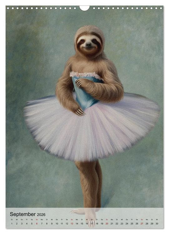 Produktbild: Sloth Art Originals ... eine faultierlangsame Reise durch die Kunstgeschichte (Wandkalender 2026 DIN A3 hoch), CALVENDO Monatskalender