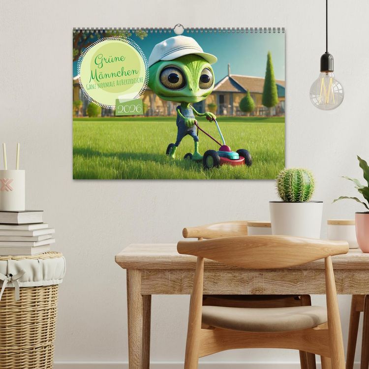 Produktbild: Gr&uuml;ne M&auml;nnchen - Ganz normale Au&szlig;erirdische (Wandkalender 2026 DIN A3 quer), CALVENDO Monatskalender