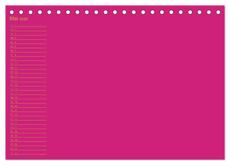 Produktbild: Bastel-Geburtstagskalender pink / Geburtstagskalender (Tischkalender 2026 DIN A5 quer), CALVENDO Monatskalender