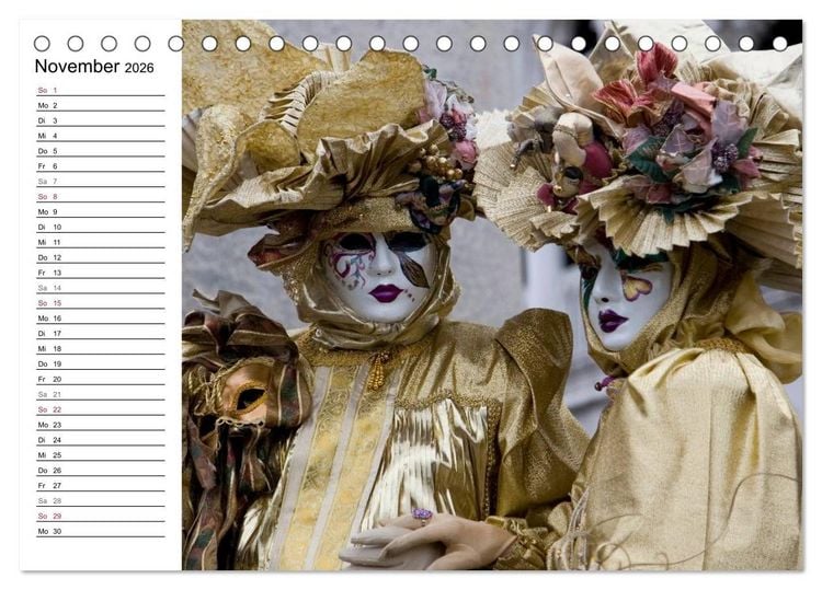 Produktbild: Carnevale di Venezia 2026 (Tischkalender 2026 DIN A5 quer), CALVENDO Monatskalender
