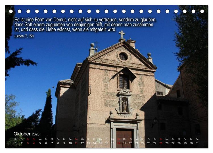 Produktbild: Auf den Spuren der Heilige Teresa von Avila (Tischkalender 2026 DIN A5 quer), CALVENDO Monatskalender