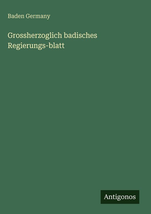 Produktbild: Grossherzoglich badisches Regierungs-blatt