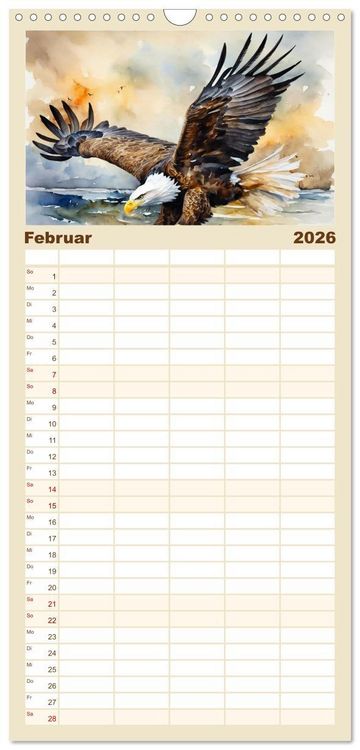 Produktbild: Familienplaner 2026 - Wei&szlig;kopfseeadler - Majest&auml;tische V&ouml;gel mit 5 Spalten (Wandkalender, 21 x 45 cm) CALVENDO