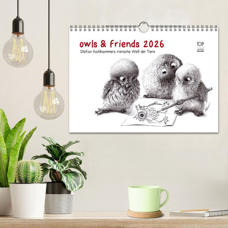 Produktbild: owls & friends 2026 (Wandkalender 2026 DIN A4 quer), CALVENDO Monatskalender