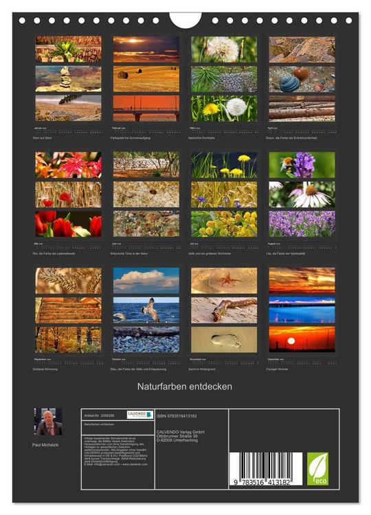 Produktbild: Naturfarben entdecken (Wandkalender 2026 DIN A4 hoch), CALVENDO Monatskalender