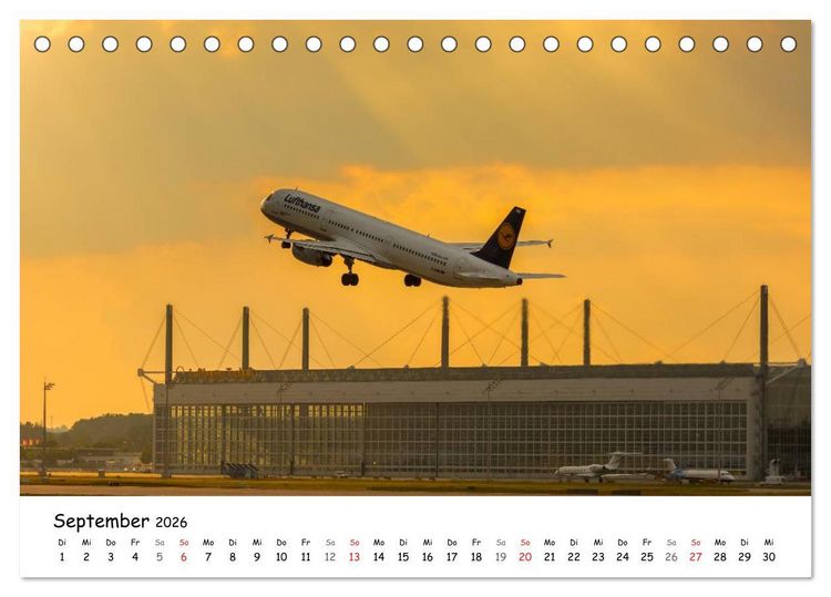 Produktbild: Airliner in M&uuml;nchen / 2026 (Tischkalender 2026 DIN A5 quer), CALVENDO Monatskalender