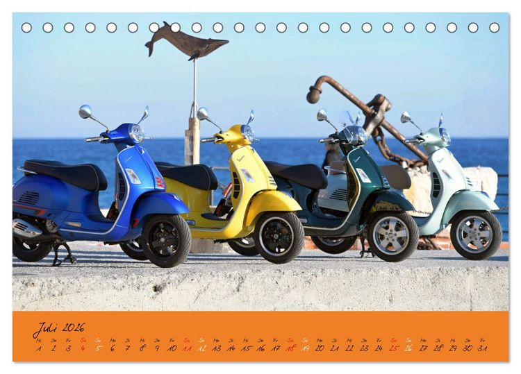 Produktbild: Vespa Liebe (Tischkalender 2026 DIN A5 quer), CALVENDO Monatskalender