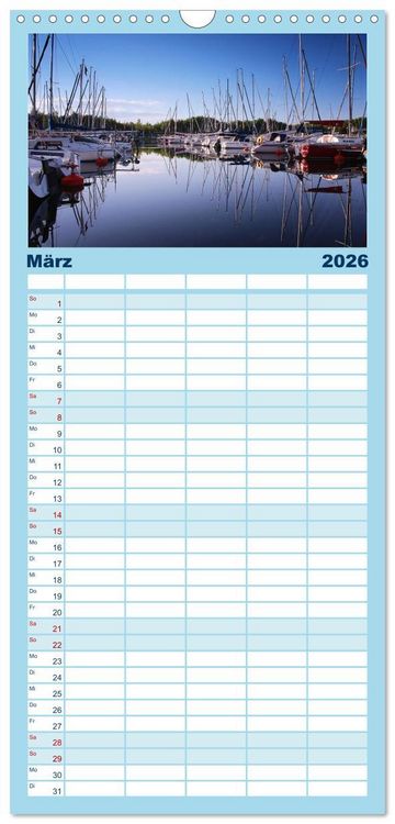 Produktbild: Familienplaner 2026 - Mein Cospudener See mit 5 Spalten (Wandkalender, 21 x 45 cm) CALVENDO