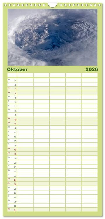 Produktbild: Familienplaner 2026 - Gewaltige Natur - bedrohlich und sch&ouml;n mit 5 Spalten (Wandkalender, 21 x 45 cm) CALVENDO