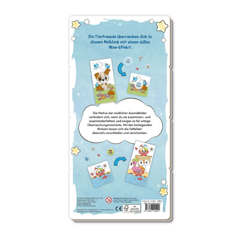 Produktbild: TR&Ouml;TSCH - Malbuch Faltbilder Malblock Tierfreunde