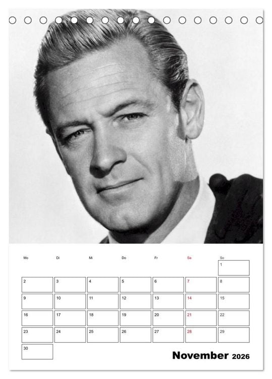Produktbild: Leinwandhelden. Unvergessene Filmstars (Tischkalender 2026 DIN A5 hoch), CALVENDO Monatskalender