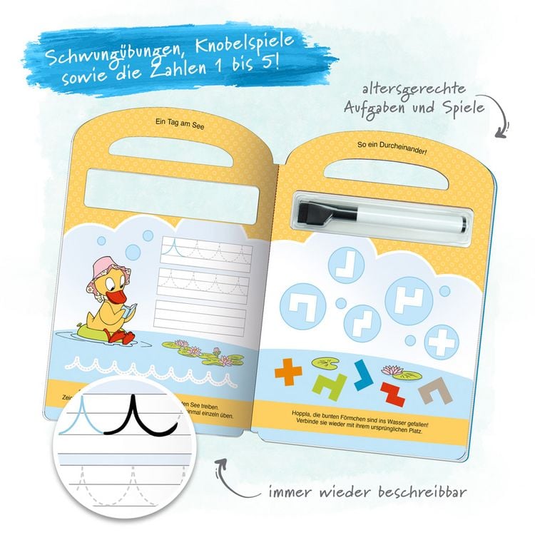 Produktbild: Tr&ouml;tsch Unser kleines Sandm&auml;nnchen Schreib und wisch weg Vorschulspiele Sandmann Pappenbuch