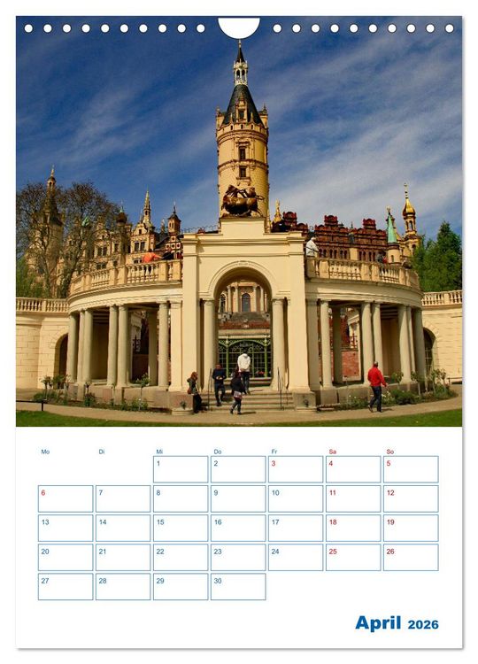 Produktbild: Residenzstadt Schwerin - Mecklenburg-Vorpommern - Terminplaner (Wandkalender 2026 DIN A4 hoch), CALVENDO Monatskalender