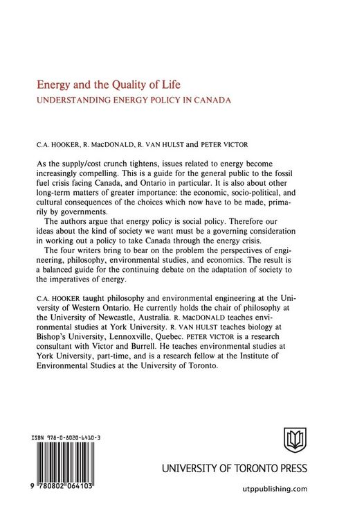 Produktbild: Energy and the Quality of Life