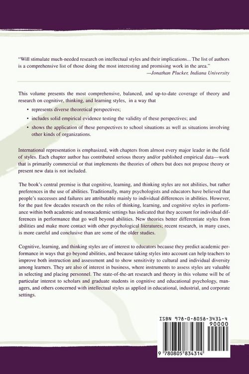Produktbild: Perspectives on Thinking, Learning, and Cognitive Styles