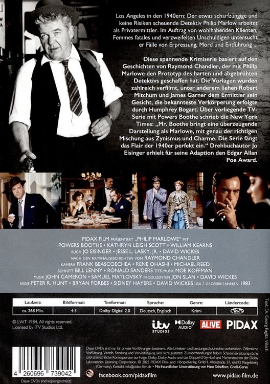 Produktbild: Philip Marlowe, Staffel 1 / Die ersten 5 Folgen der preisgekr&ouml;nten Krimiserie nach den Kriminalgeschichten von Raymond Chandler (Pidax Serien-Klassiker) [2 DVDs]