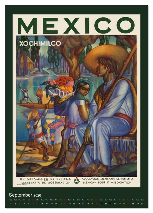Produktbild: Vintage Travel Posters around the World (Wall Calendar 2026 DIN A4 portrait), CALVENDO 12 Month Wall Calendar