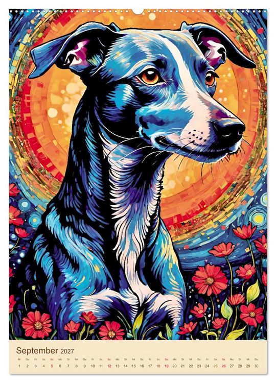 Produktbild: Der Whippet. Malerische Portr&auml;ts (hochwertiger Premium Wandkalender 2027 DIN A2 hoch), Kunstdruck in Hochglanz