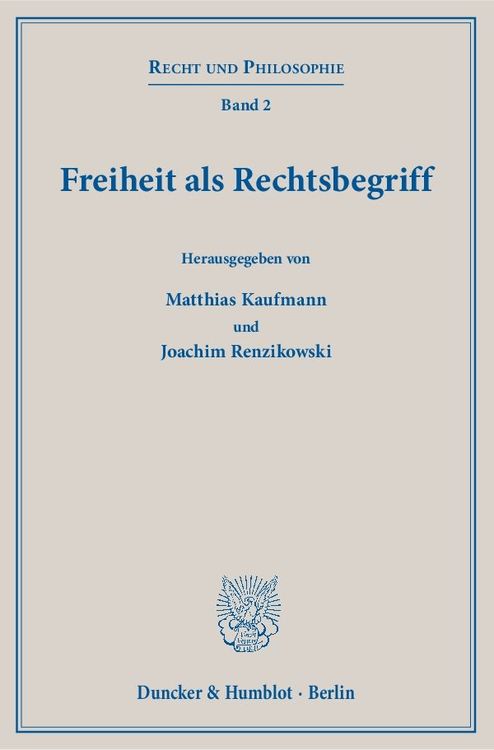 Produktbild: Freiheit als Rechtsbegriff.