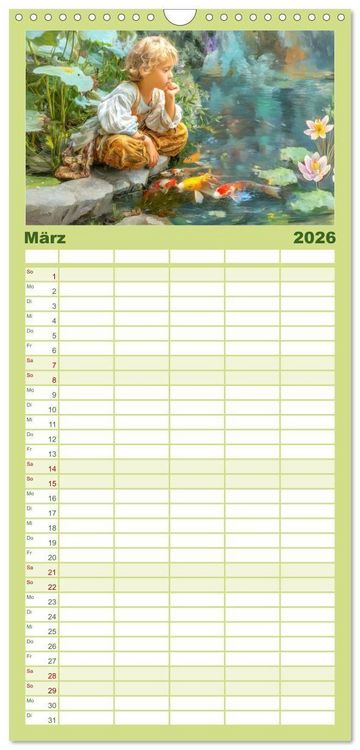 Produktbild: Familienplaner 2026 - Kois - Ein Juwel unter Fischen mit 5 Spalten (Wandkalender, 21 x 45 cm) CALVENDO