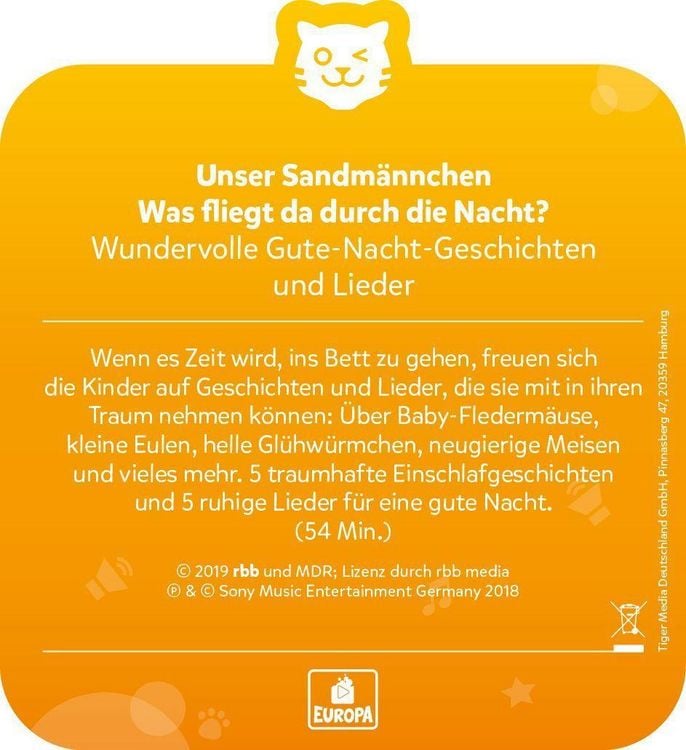 Produktbild: tigercard - Unser Sandm&auml;nnchen - Folge 16: Was fliegt da dur