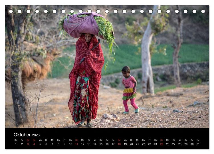 Produktbild: Indiens Gesichter (Tischkalender 2026 DIN A5 quer), CALVENDO Monatskalender