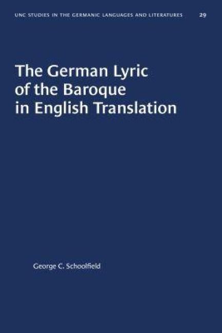 Produktbild: The German Lyric of the Baroque in English Translation